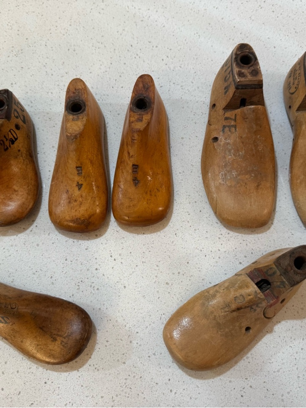 Industrial Chic: Antique Wooden Shoe Last Collection (Lot of 8)